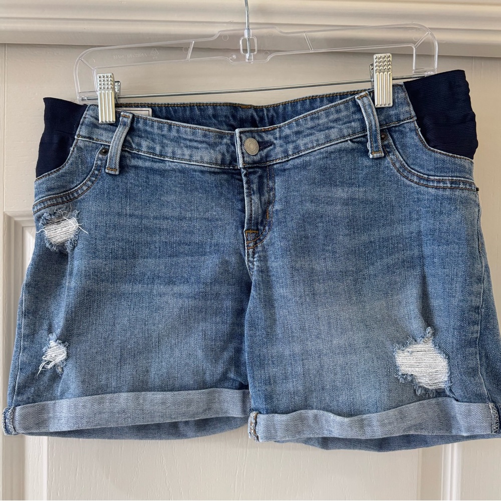 Women's Maternity Denim Shorts - Side Panel size 6